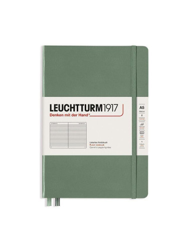 Тефтер А5 Leuchtturm1917 Smooth Colors Collection Olive, твърди корици, Редове