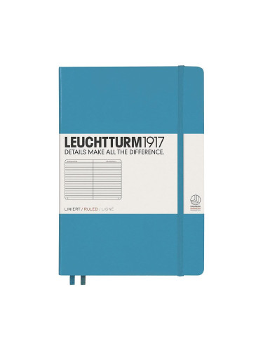 Тефтер А5 Leuchtturm1917 Notebook Medium Nordic Blue, твърди корици, Точки