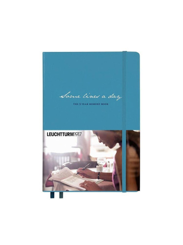 Тефтер А5 Leuchtturm1917 Some Lines a day - 5 години, Nordic Blue, твърди корици