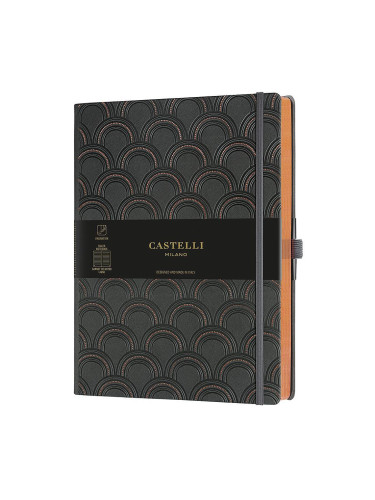 Тефтер Castelli Milano C&G - Art Deco Copper, 19см x 25см, на редове