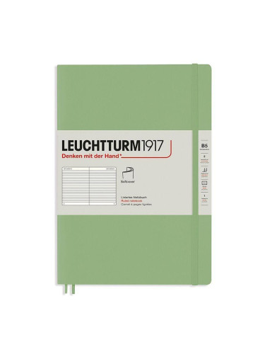 Тефтер B5 Leuchtturm1917 Notebook Composition Sage, меки корици, Редове