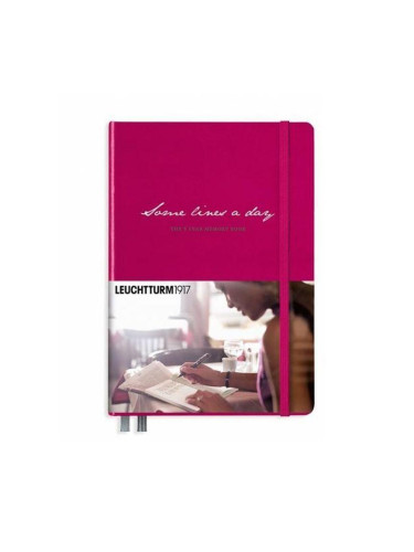 Тефтер А5 Leuchtturm1917 Some Lines a day - 5 години, Berry, твърди корици