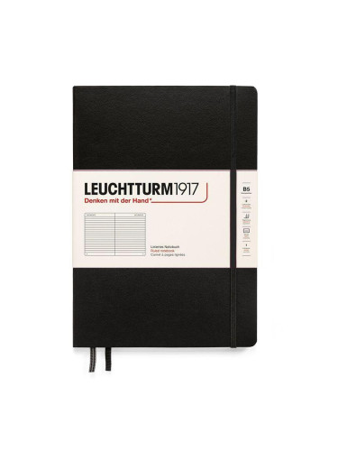 Тефтер B5 Leuchtturm1917 Notebook Composition, твърди корици, Black, редове