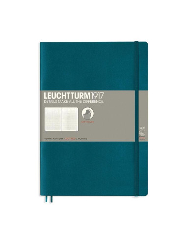 Тефтер B5 Leuchtturm1917 Notebook Composition Pacific Green, меки корици, на точки