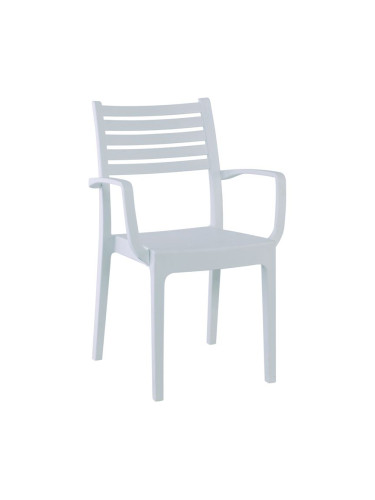 Стол бял цвят с подлакътници