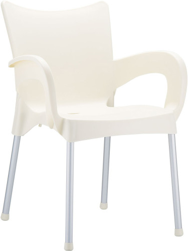 Пластмасов градински стол- полипропилен и алуминий, бежов