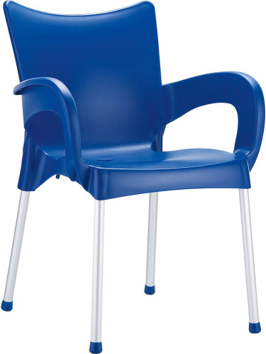 Пластмасов градински стол 58/53/83см - полипропилен и алуминй, син