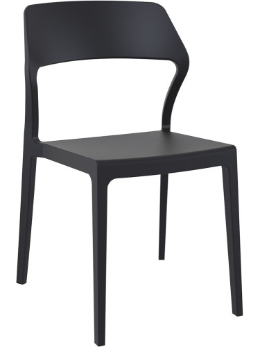 Пластмасов градински стол  52/56/83см- полипропилен с фибро стъкло, черен