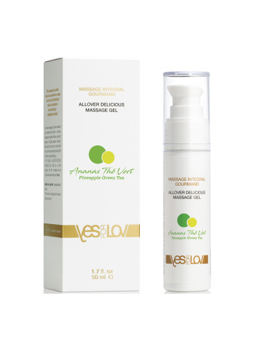 YESforLOV Allover Delicious Massage Gel Pineapple Green Tea Гел за тяло унисекс 50ml