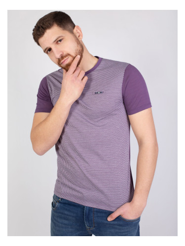 Блуза с къс ръкав в лилаво