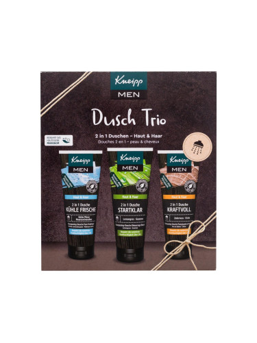 Kneipp Men Shower Trio Подаръчен комплект душ гел 2in1 Kühle Frische  75 ml + душ гел 2in1 Startklar 75 ml + душ гел 2in1 Kraftvoll 75 ml