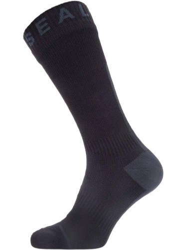 Sealskinz Waterproof All Weather Mid Length Sock with Hydrostop Black/Grey S Чорапи за колоездене