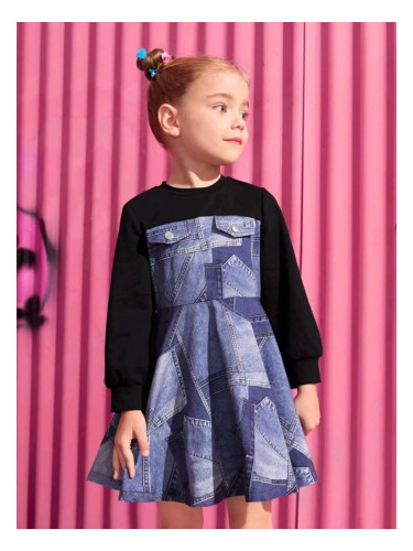 Детска рокля Colorblock