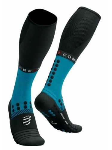 Compressport Full Socks Winter Run Mosaic Blue/Black T4 Чорапи за бягане