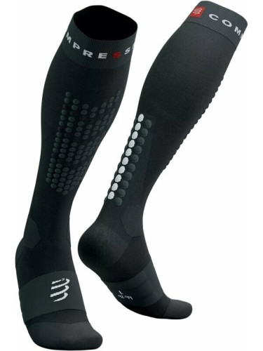 Compressport Alpine Ski Full Socks Black/Steel Grey T1 Чорапи за бягане