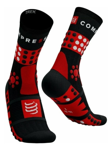 Compressport Trekking Black/Red/White T4 Чорапи за бягане