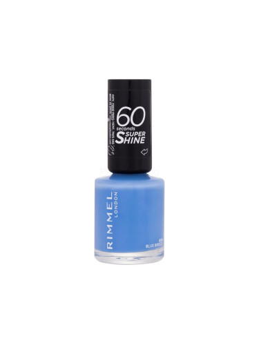 Rimmel London 60 Seconds Super Shine Лак за нокти за жени 8 ml Нюанс 856 Blue Breeze