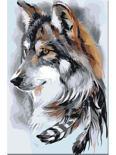 Zuty Рисуване по номера Вълк и пера