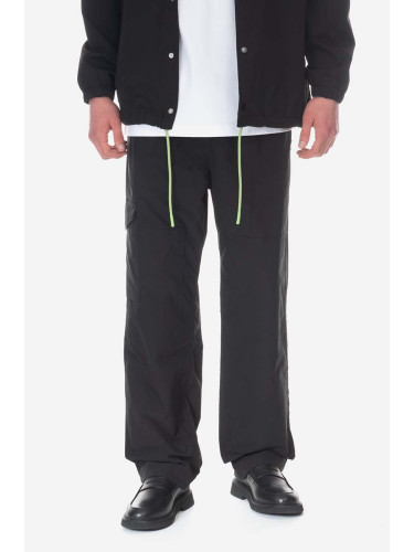 Панталон Wood Wood Halsey Crispy Tech Trousers 12245009-1283 BLACK в черно със стандартна кройка