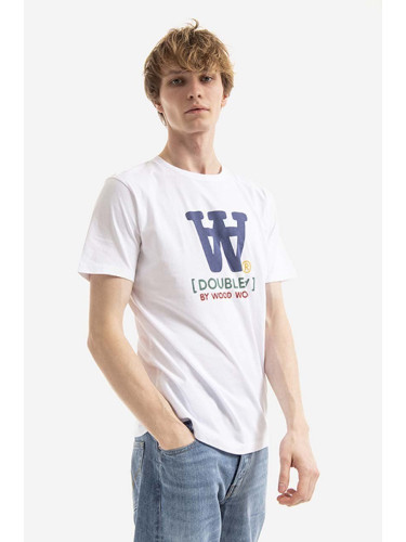 Памучна тениска Wood Wood Ace Typo T-shirt в бяло с принт
