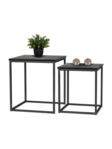 Помощни маси цвят черен-черен мрамор