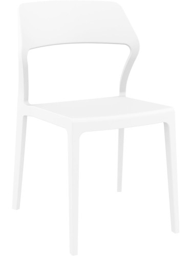 Пластмасов градински стол- 52/56/83см-  полипропилен с фибро стъкло, бял