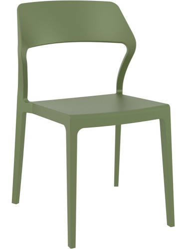 Пластмасов градински стол-  полипропилен с фибро стъкло, маслено зелен