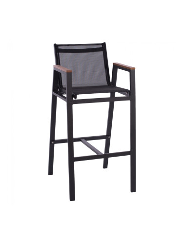 Алуминиев бар стол - черен цвят
