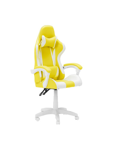 Геймърски стол   - бял - жълт