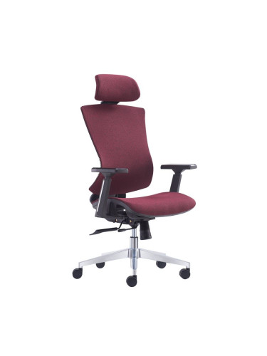 Офис стол цвят бордо с хром крака