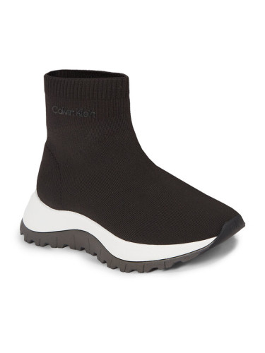 Calvin Klein Сникърси 2 Piece Sole Runner Sock Boot HW0HW01641 Черен