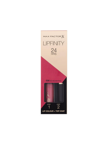 Max Factor Lipfinity 24HRS Lip Colour Червило за жени 4,2 g Нюанс 026 So Delightful