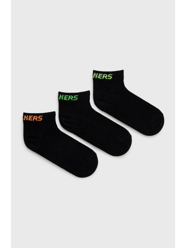 Детски чорапи Skechers (3 чифта) в черно