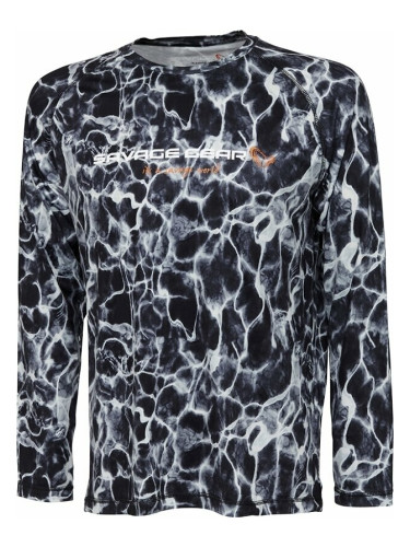 Savage Gear Тениска Night UV Long Sleeve T-Shirt Black Waterprint L