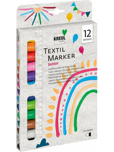 Kreul 90720 Textile Marker Set Junior Комплект маркери за текстил 12 бр