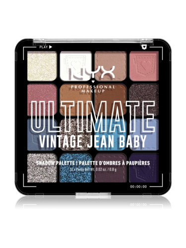 NYX Professional Makeup Ultimate Shadow Palette сенки за очи цвят Vintage Jean Baby 16 бр.
