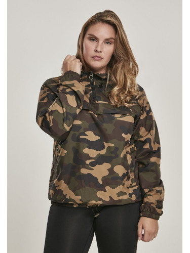 Дамско яке в кафяв камуфлаж от Urban Classics Ladies Camo Pull Over 