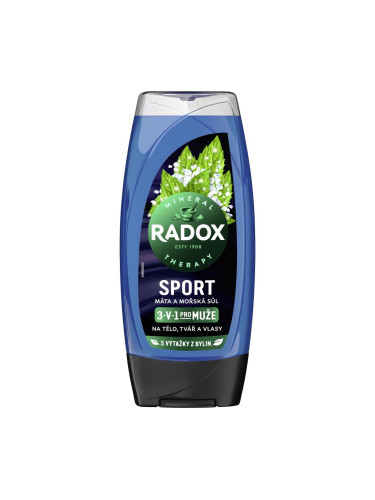 Radox Sport Mint And Sea Salt 3-in-1 Shower Gel Душ гел за мъже 225 ml