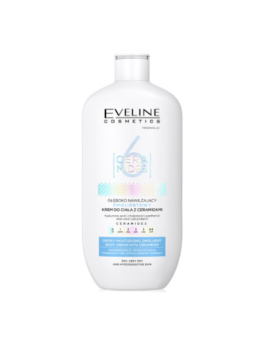 EVELINE Ceramides 6  Хидратиращ Емолиентен Крем За Тяло Крем за тяло дамски 350ml