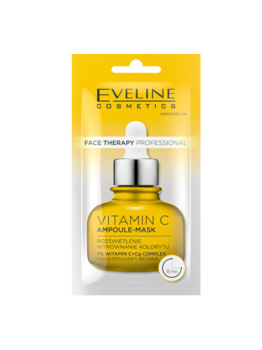 EVELINE Face Therapy Ampoule-Mask С Витамин С Маска за лице дамски 8ml
