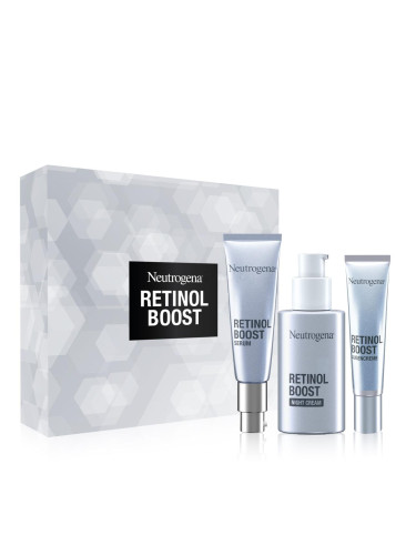 Neutrogena Retinol Boost Подаръчен комплект нощен крем за лице Retinol Boost Night Cream 50 ml + дневен серум за лице Retinol Boost Serum 30 ml + околоочен крем Retinol Boost Eye Cream 15 ml