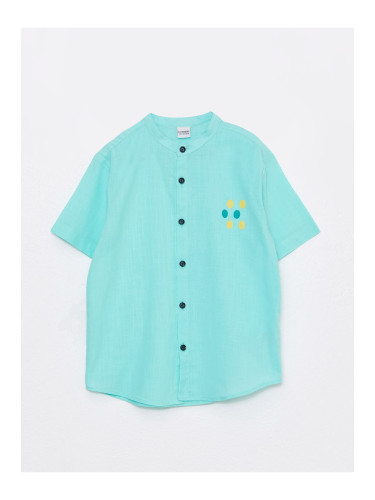 LC Waikiki Printed Short Sleeve Shirt for Boy with a Big Collar