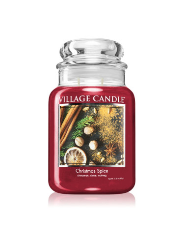 Village Candle Christmas Spice ароматна свещ  (Glass Lid) 602 гр.
