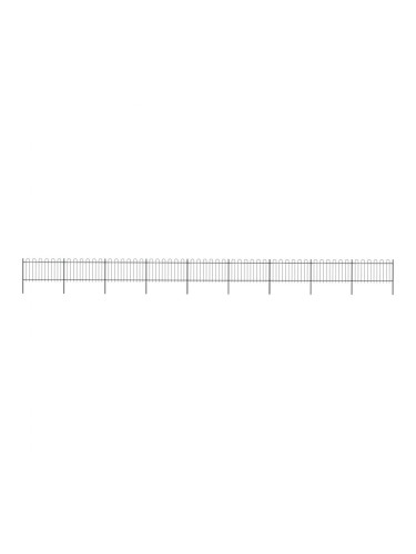 Sonata Градинска ограда с извити върхове, стомана, 15,3x1 м, черна