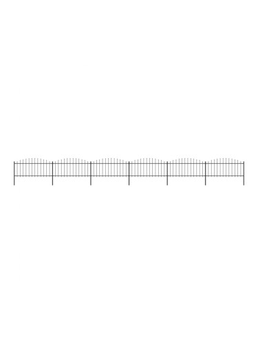 Sonata Градинска ограда с пики, стомана, (0,5-0,75)x10,2 м, черна