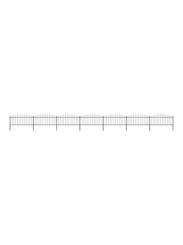 Sonata Градинска ограда с пики, стомана, (0,5-0,75)x11,9 м, черна