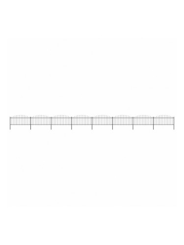 Sonata Градинска ограда с пики, стомана, (0,5-0,75)x13,6 м, черна