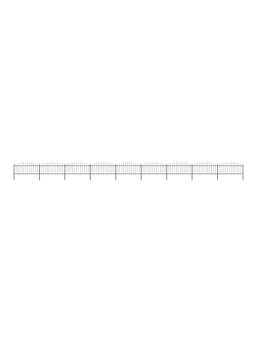 Sonata Градинска ограда с пики, стомана, (0,5-0,75)x15,3 м, черна