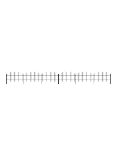 Sonata Градинска ограда с пики, стомана, (0,75-1)x10,2 м, черна