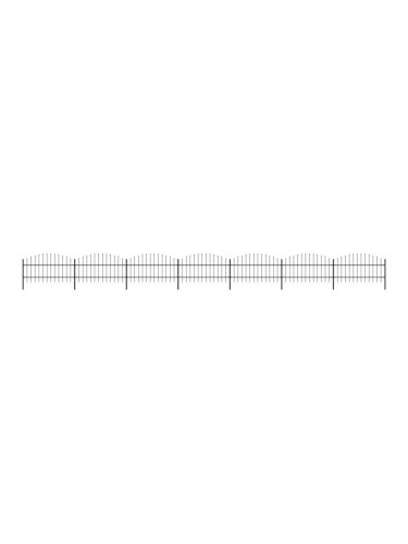 Sonata Градинска ограда с пики, стомана, (0,75-1)x11,9 м, черна